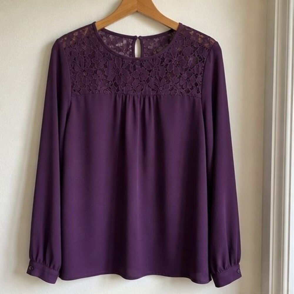 Navy Puff Sleeve Top